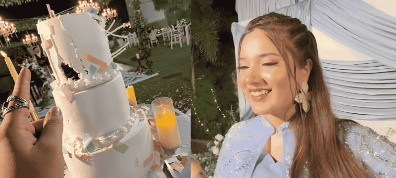 Rabeeca Khan’s 5-Tier Birthday Cake Collapses Due To Karachi Heat