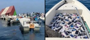 Viral Video Shows iPhones Floating in Strait of Hormuz After Ship Sinks
